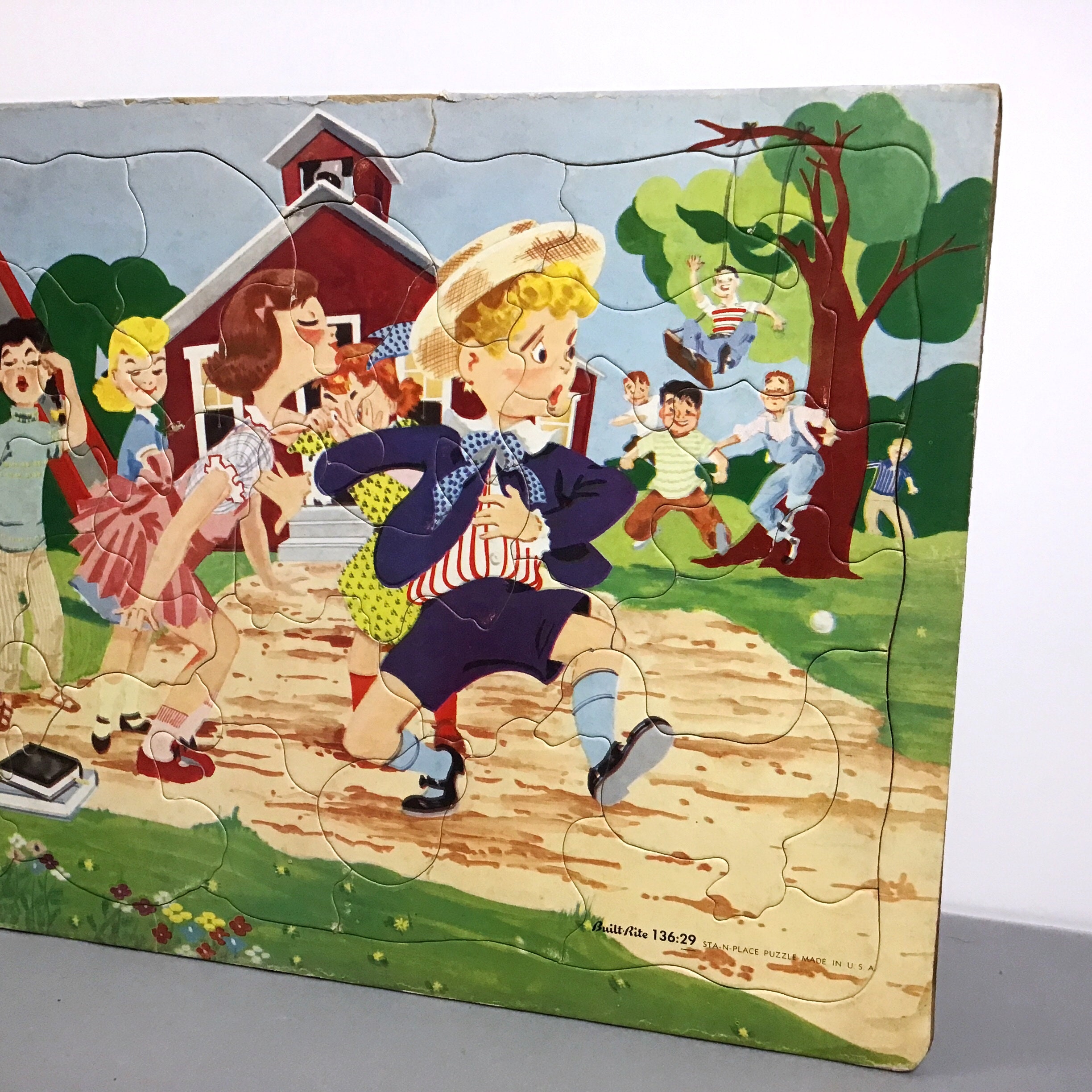 Cute Vintage Built Rite Jigsaw Puzzle - Runaway! Kiss the Boys & Make ...
