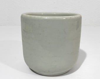 Shenango China WWII Navy Watchman's Mug - 1940s white glazed ceramic hand warmer military tablewear