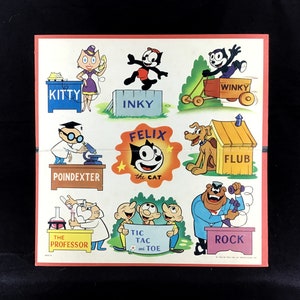 1960 Felix the Cat Game Board Vintage Cartoon Character 16 X 16