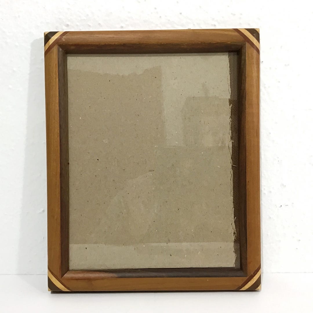 Timber Inlay Photo Frame Vintage Wood Inlay Picture Frame - 11 X 9” Tabletop / Wall Mount Photo ...
