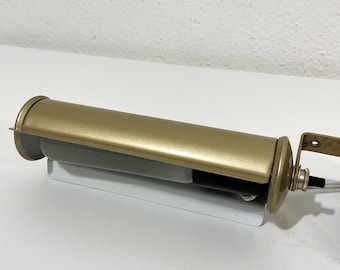 Vintage Picture Light w/ Champagne Finish - Small Plug in Lamp, Gallery Lamp, Art Lighting - Minimalist Industrial Light Fixture