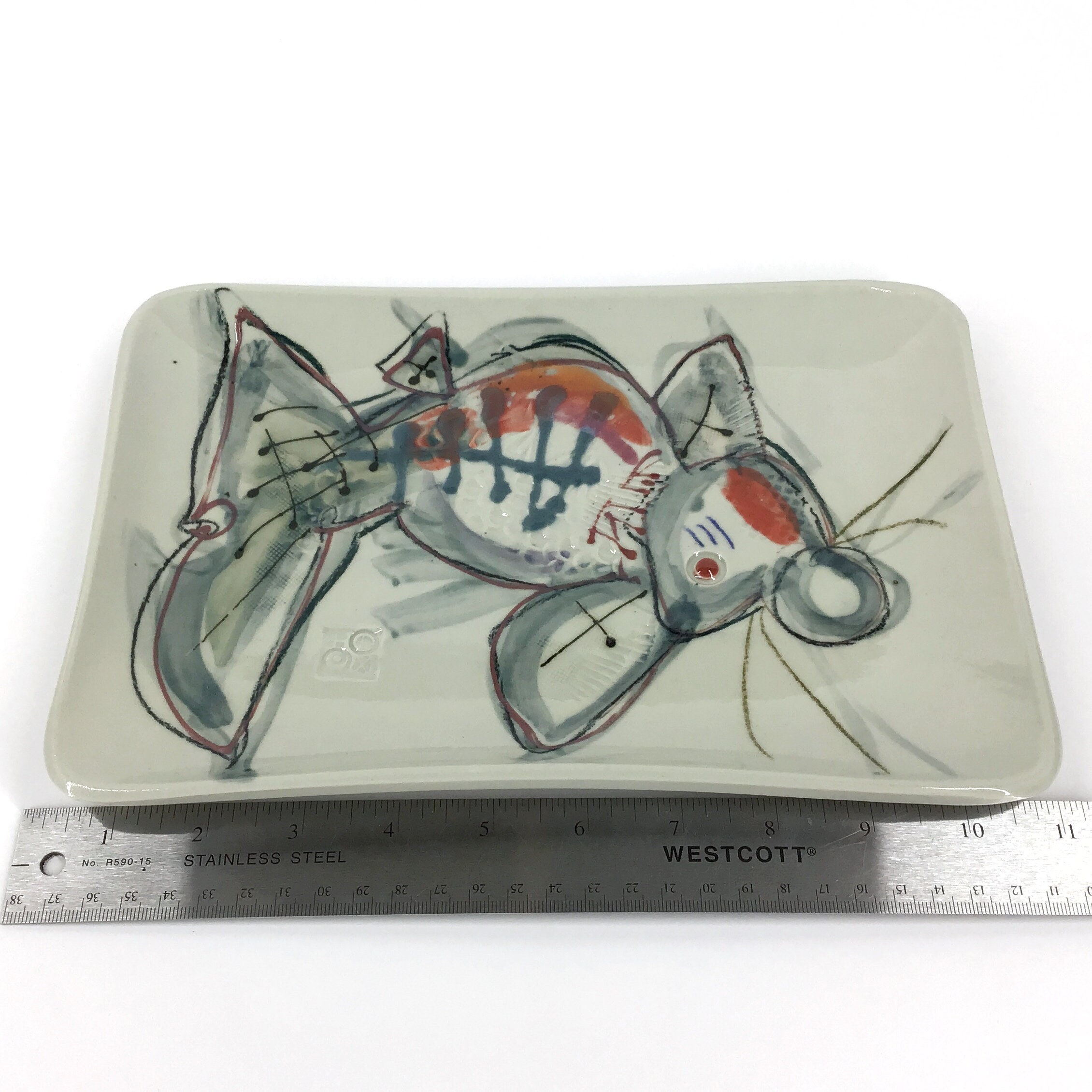Reno Pottery Ceramic Fish Platter 10 3/4 Handpainted Etsy
