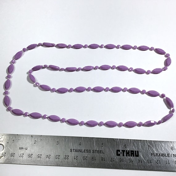 Lilac Bead Necklace - 17“ Lavender Single Strand … - image 6