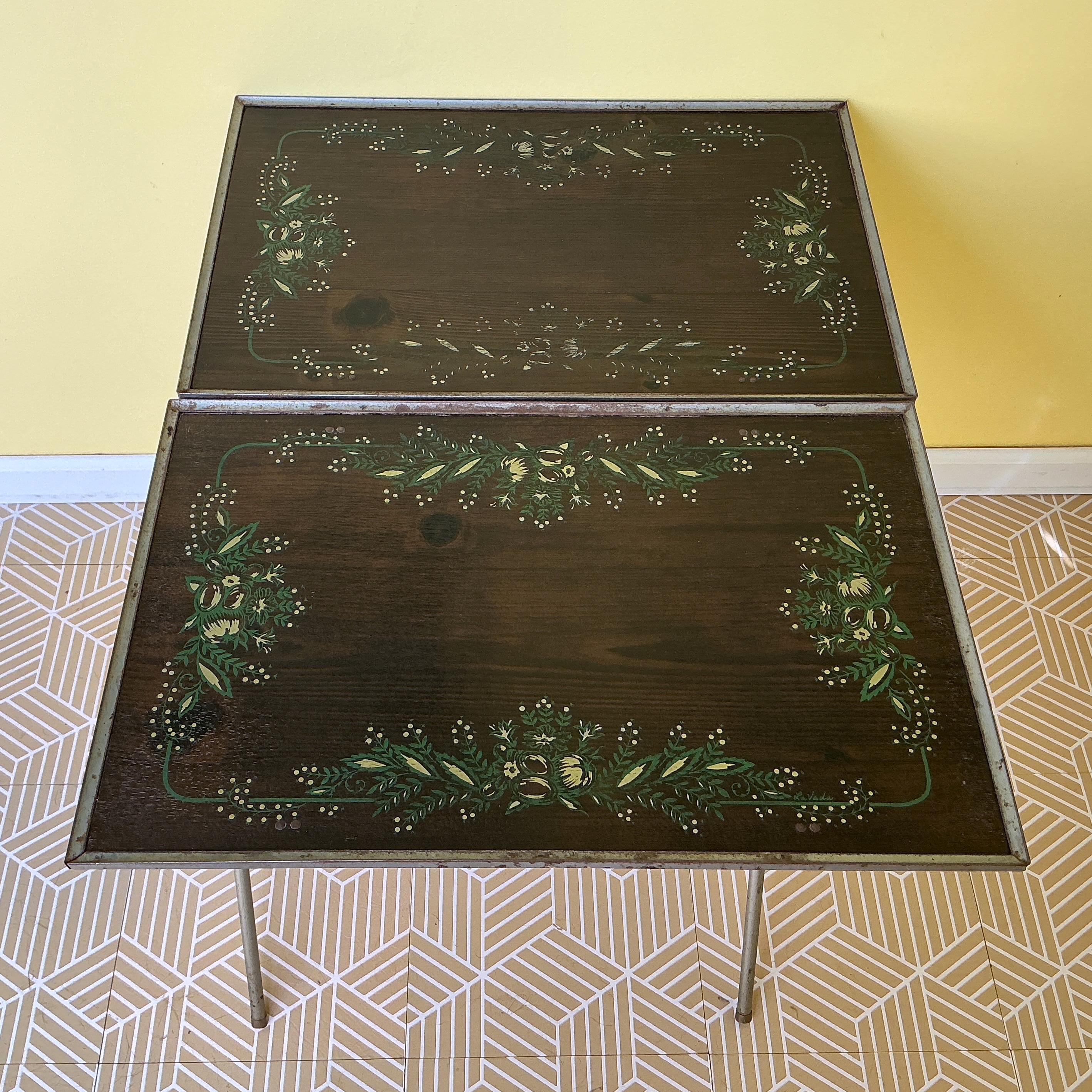 Vintage Portable Metal Folding Table - Etsy
