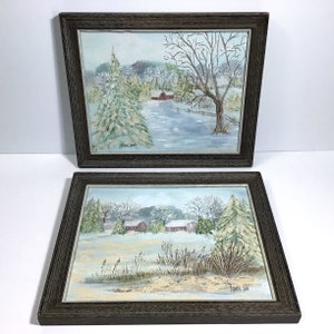 Eden Pierette Vintage 1960s Framed Color Litho Print on Textured