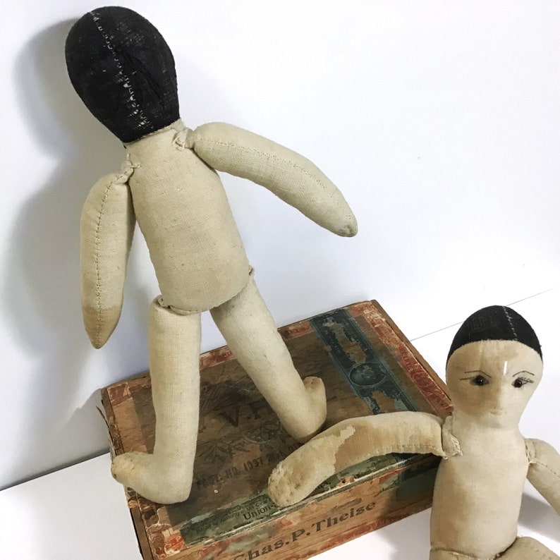 Pair of Vintage Cloth Dolls, Handicraft From India, 2 Handmade Cloth ...
