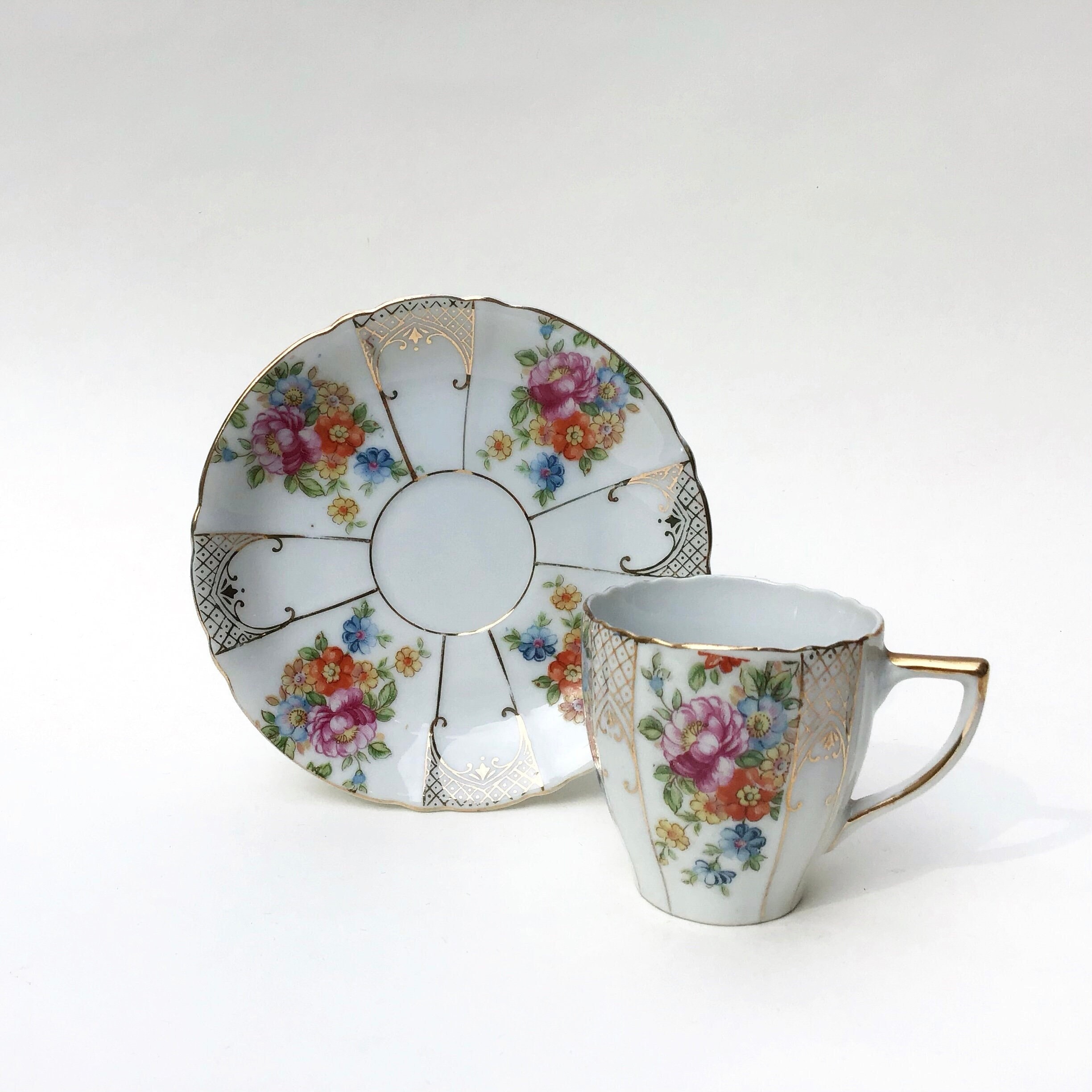 Ucagco Occupied Japan Demitasse Cup and Saucer C.19451952 Teacup