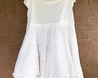 1950s Lingerie by Blanche White Lace Crinoline w/ Organza Tiers - MCM Petticoat Slip - Swing Rockabilly Pin Up Square Dance Bridal Ballerina