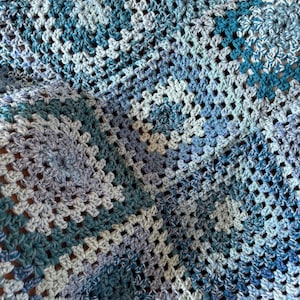 Large blanket crocheted blanket crochet blanket blue blanket handmade blanket granny square blanket sofa blanket couch blanket warm blanket