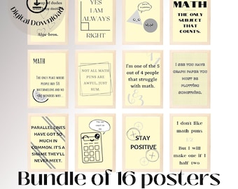 Math Classroom Posters Math Bulletin Board Decor Math Posters Math Puns Math Homeschool Posters Digital Classroom Art Math Prints Maths