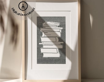 Boek hoekje plank decor voor bibliotheek boek minnaar cadeau voor lezer boekenplank decor boek stand bibliotheek poster boekenstapel cadeau voor lezer boek decor