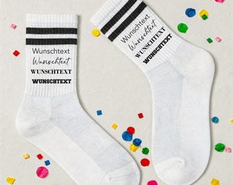 Socken mit Wunschtext personalisiert | Coole Tennissocken selbst gestalten | Geschenk zum Geburtstag, Junggesellinnenabschied oder Ruhestand