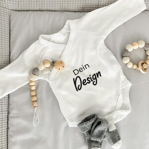 MoonWorks Baby-Body „Papas Bester Schuß“ – Aus Bio-Baumwolle – Grau Meliert, Größe 0-3 Monate