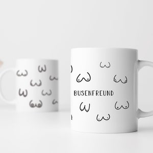 Busenfreund 1.0 Kaffeetasse in weiß Hingucker für besten Freund Geschenk mit Humor Busenfreund 1.0