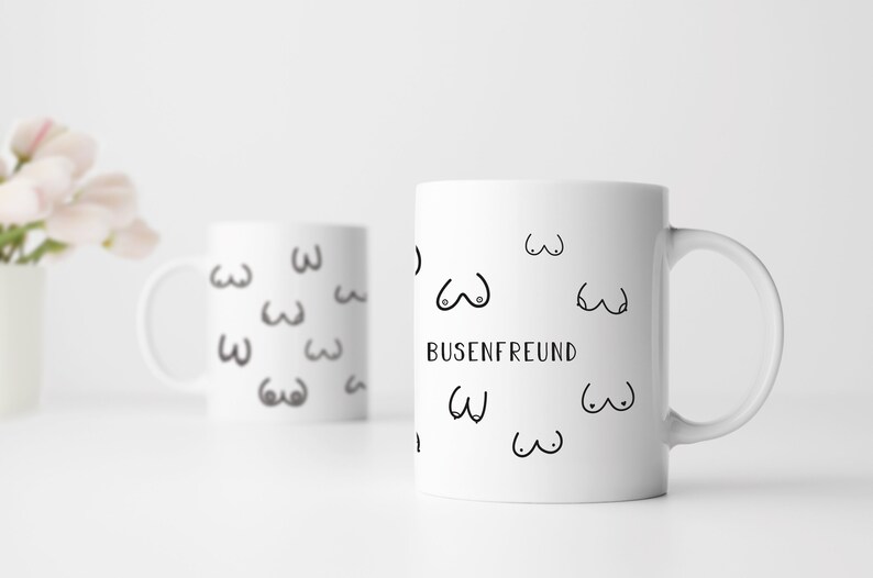 Busenfreund 1.0 Kaffeetasse in weiß Hingucker für besten Freund Geschenk mit Humor Busenfreund 1.0