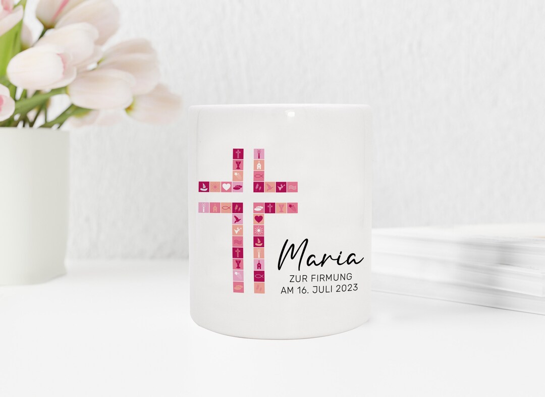 Religious Money Box Personalized Baptism Piggy Bank | Ceramic Money Box With Name & Date ...