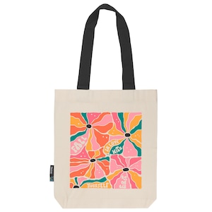 Jutebeutel Stoffbeutel naturfarben aus Fairtrade Bio- Baumwolle | feste Stofftasche mit langen Henkeln | Fall in love | Floral 10