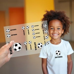Termoadesivo calcio personalizzato con nome – Patch bambini | Regalo DIY compleanno, scuola o festa sportiva