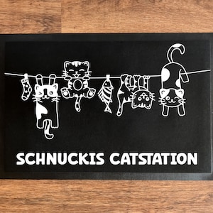 Personalized bowl mat | non-slip rubber base | with name | Catstation | 35 x 50 cm | 40 x 60 cm | 50 x 75 cm | for your cat