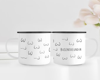 Best Friend 1.0 | Enamel mug | Black or silver rim | Adorable gift | Mug for best and dearest friend | BFF for short