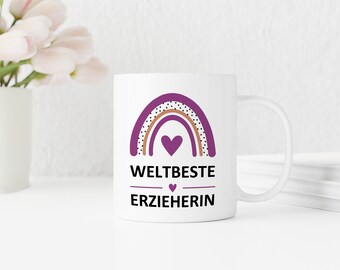 Weltbeste | Regenbogen lila | Tasse mit Wunschnamen personalisiert