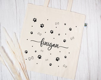 Dog Cloth Bag | Toy Storage | Organic cotton | reusable | Gift Dog Owner | Paws | + Gift box Opt.