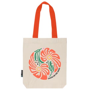 Jutebeutel Stoffbeutel naturfarben aus Fairtrade Bio- Baumwolle | feste Stofftasche mit langen Henkeln |Focus on the Good | Floral 7