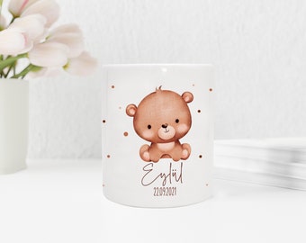 Personalized Ceramic Money Box | with desired name and date | Bear | Animal children