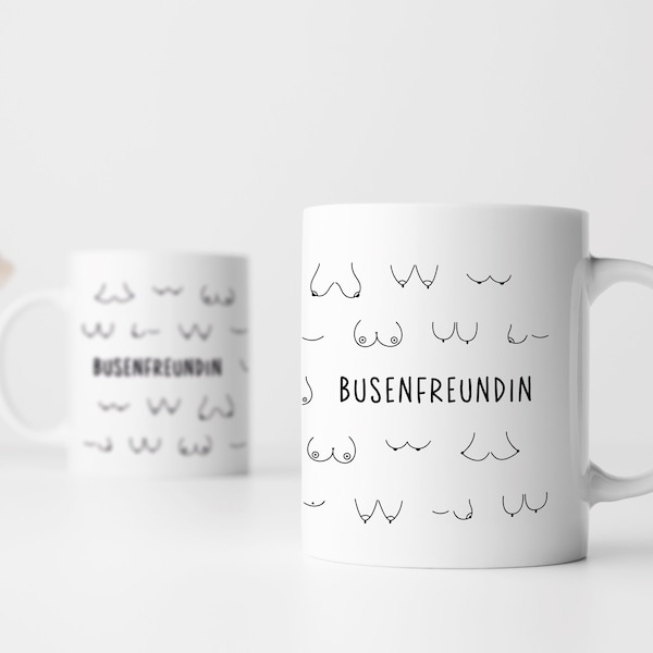 Busenfreundin 2.0 | Kaffeetasse in weiß | entzückendes Geschenk für die beste und liebste Freundin | kurz BFF