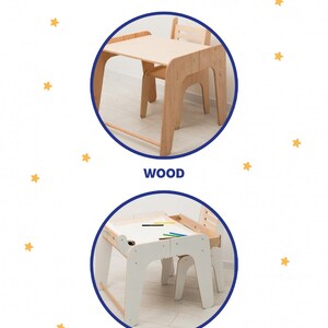 Toddler Wood Table and Chair, Montessori Table, Wood Chair Table, Activity Table, Baby Christmas Gift, Christmas Gift for Kids, Toddler Gift image 9