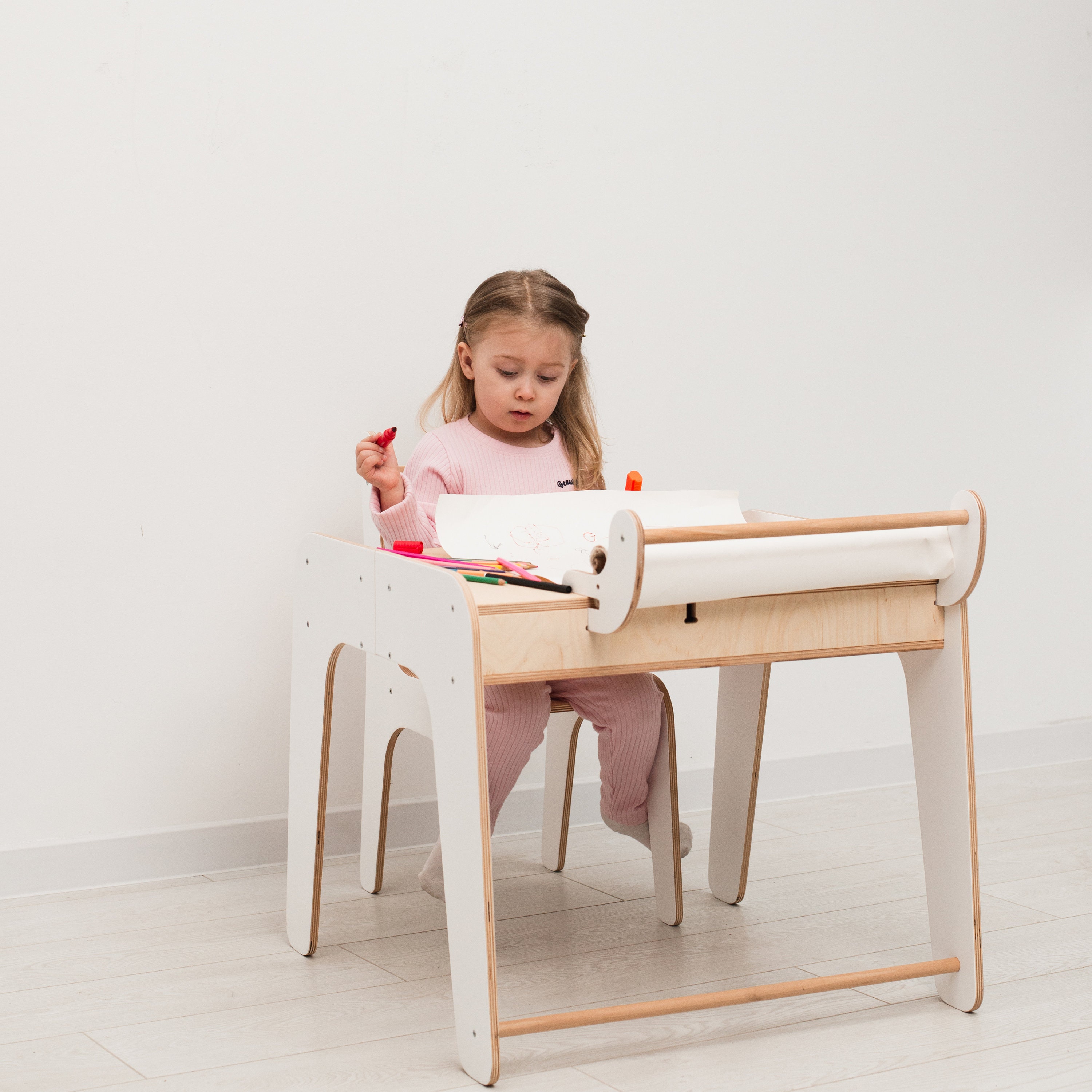 Wooden Kids Table and Chairs Set, Montessori Furniture, Montessori