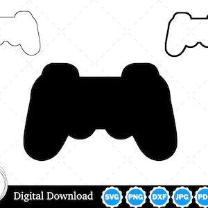 Game Controller Silhouette with Two Outlines | Game Controller SVG Game Controller Outline SVG | Game Controller Cut Files