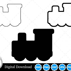 Silueta de tren con dos contornos / Tren SVG Contorno de tren SVG / Archivos de corte de tren