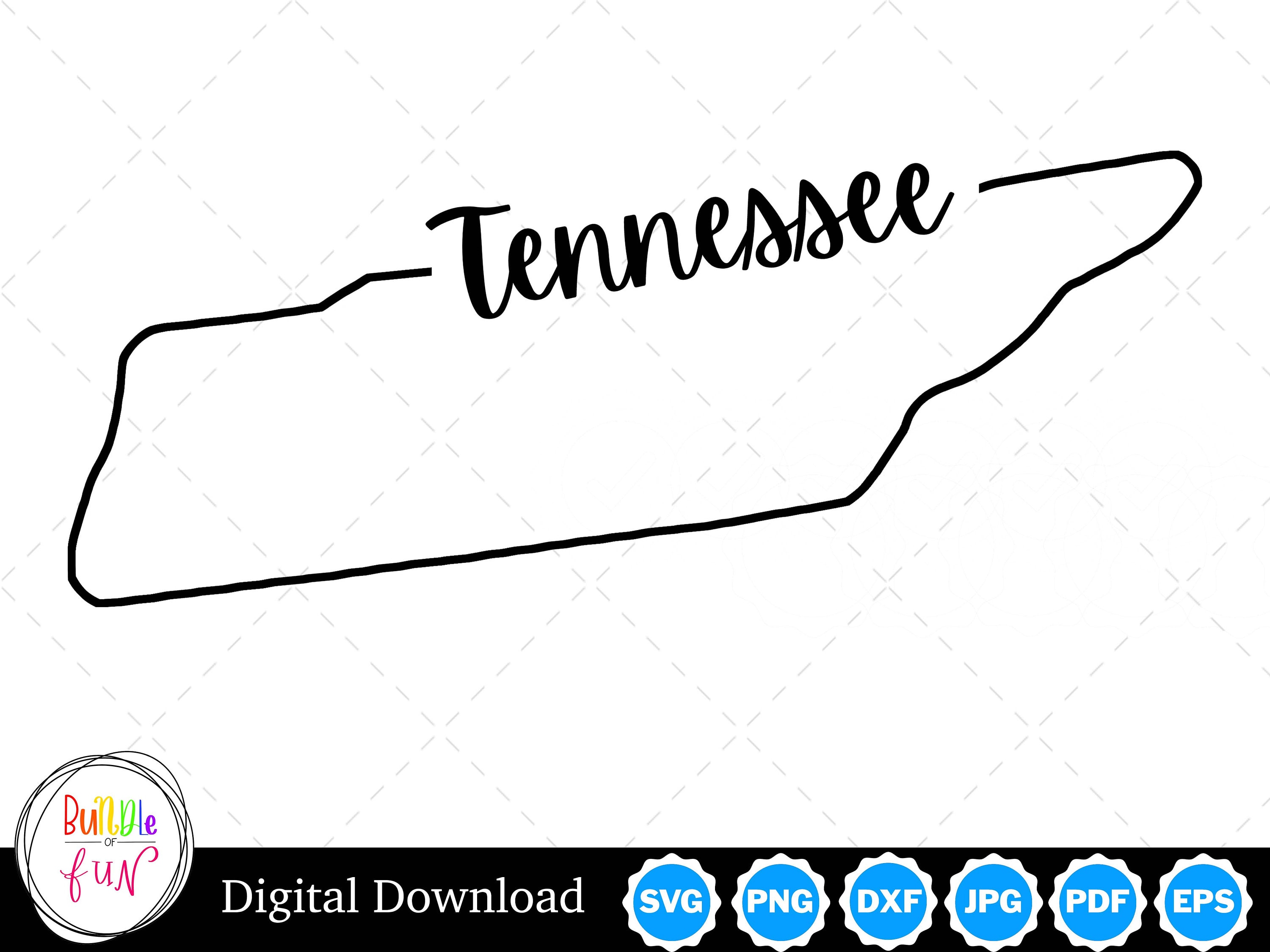 Tennessee State Outline Design Tennessee PNG Tennessee SVG Etsy