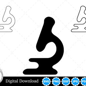 Mikroskop-Silhouette mit zwei Umrissen | Mikroskop SVG Kontur SVG | Microskope Cricut, Dateien zum Schneiden von Dateien