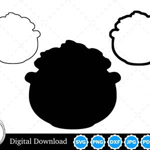 Silhueta pote de ouro com dois contornos | Pote de Ouro SVG Pote de Ouro Contorno SVG | Arquivos de corte pote de ouro