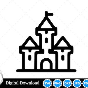 Castle Silhouette Vector Image with SVG, eps, pdf, png, pdf, and jpg, Instant Digital Download