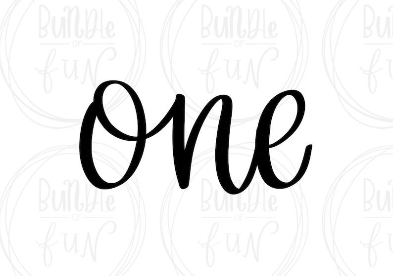Cursive Script Number One Vector Image Cut Files With SVG, Eps, Pdf