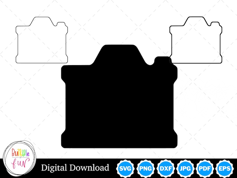 Camera Rounded Outline Retro Camera Silhouette With Two Outlines | Retro Camera SVG Retro ...