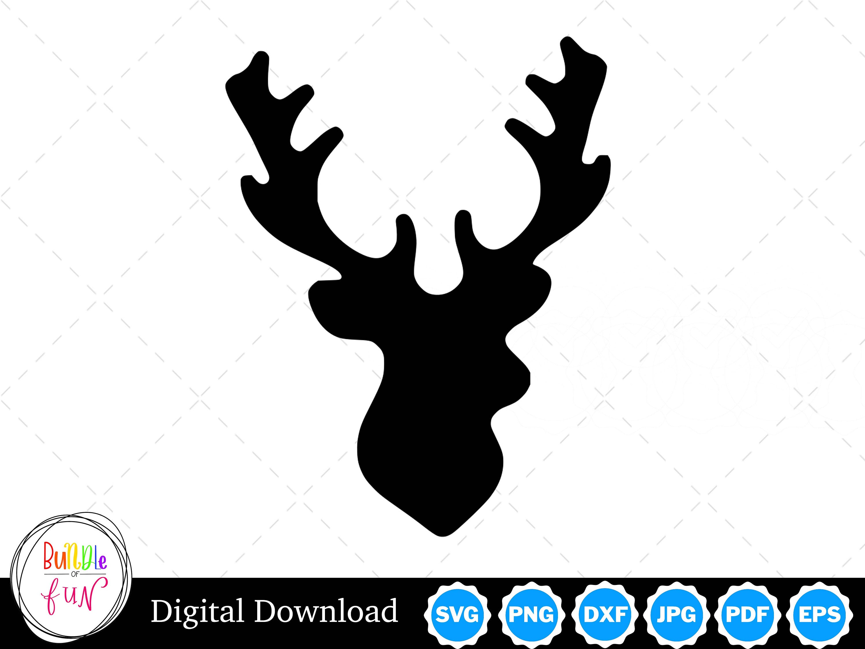 Deer Head Silhouette With Two Outlines | Deer Head SVG Deer Head ...