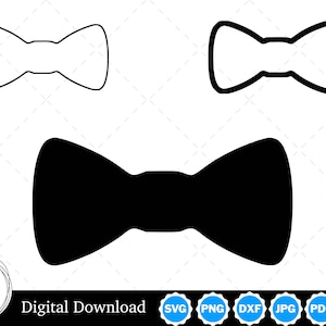 2 つのアウトライン付きボウタイ シルエット | ボウタイ SVG ボウタイ アウトライン SVG | ボウタイ カット ファイル