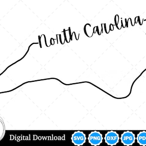 North Carolina State Outline Design, North Carolina PNG, North Carolina SVG, North Carolina Cut Files, Digital Download Design