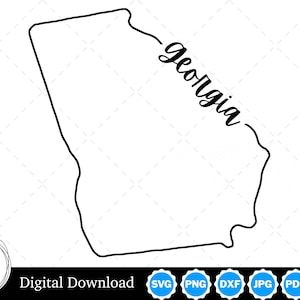 State of Georgia Outline Design, Georgia PNG, Georgia SVG, Georgia Cut Files, Digital Download Design