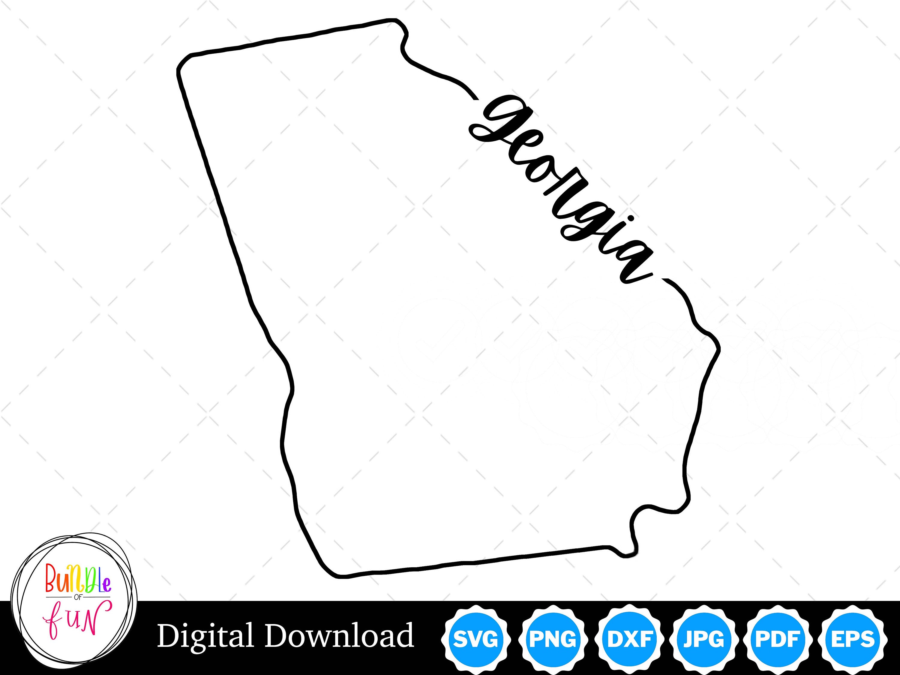 Georgia State Outline Design, Georgia PNG, Georgia SVG, Georgia Cut