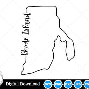 State of Rhode Island Outline Design, Rhode Island PNG, Rhode Island SVG, Rhode Island Cut Files, Digital Download Design