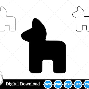 Piñata Silhouette with Two Outlines | Piñata SVG Piñata Outline SVG | Piñata Cut Files, Piñata Cricut