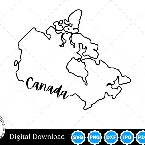 Canada Outline Design, Canada PNG, Canada SVG, Canada Cut Files, Digital Download Design