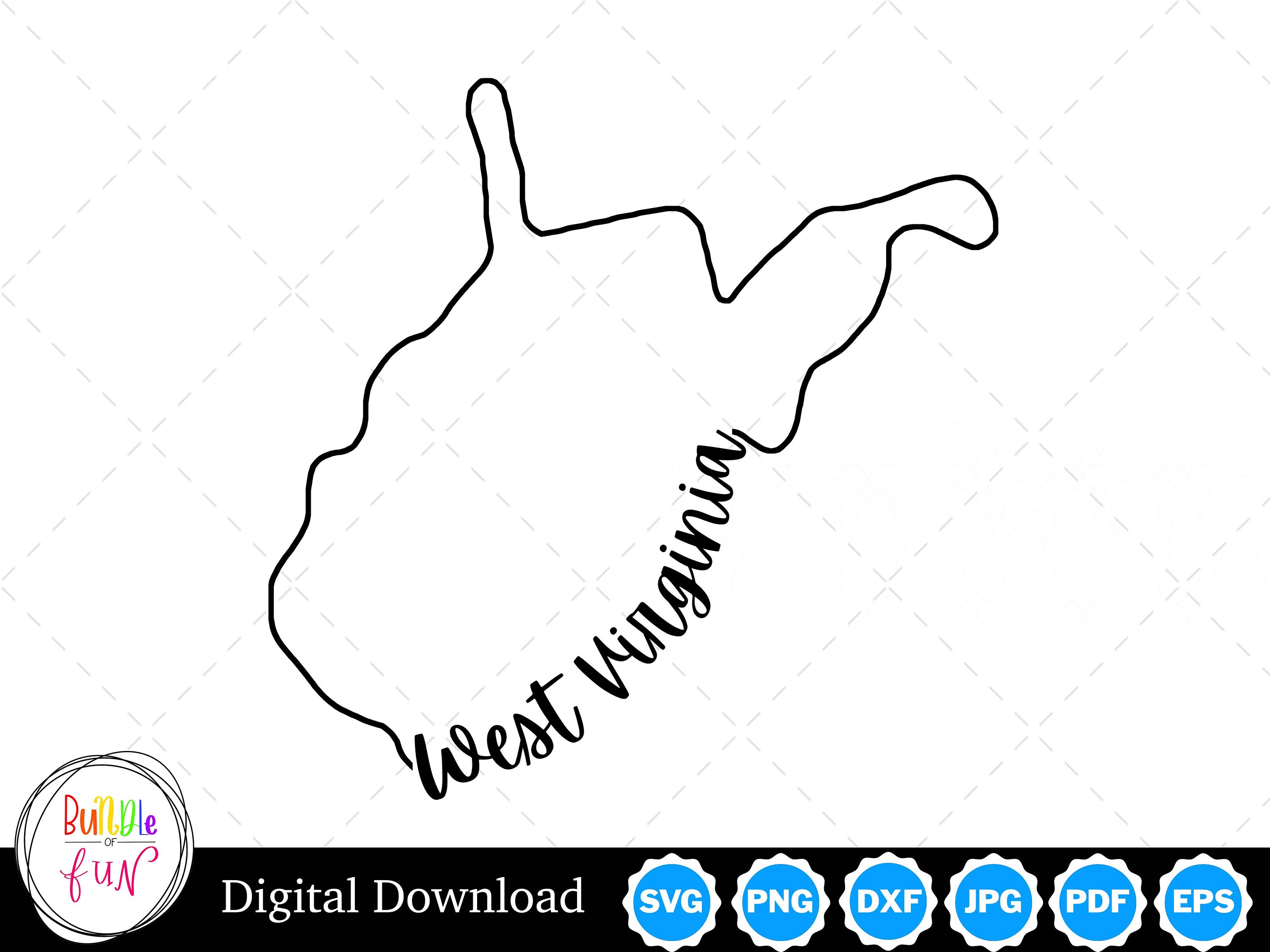 West Virginia State Outline Design West Virginia PNG West - Etsy