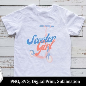 PNG Scooter Girl Shirt Design, SVG, Digital Download Design