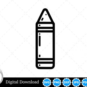 Imagen vectorial de silueta de crayón con SVG, eps, pdf, png, pdf y jpg, descarga digital instantánea